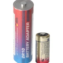 AccuCell Adapter Batterie 2R10 Duplex Stab-Batterie, 2R10R, 3010, 2010, 3,0 Volt 73x21mm max. 1600mAh (Metall)