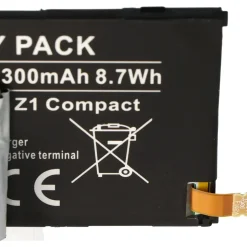 AccuCell Akku passend für den Sony XPERIA Z1 Compact Akku 1274-3419.1, 1ICP4/53/88, LIS1529ERPC