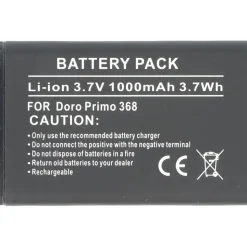 AccuCell Akku passend für Doro Primo 368, Maße 53,1x33,8x5,4mm, Li-ion Doro RCBNTC05, 3,7V, 1000mAh, 3,7Wh
