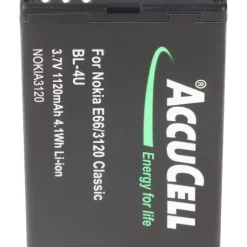 AccuCell Akku passend für Nokia 3120 classic BL-4U, Nokia E66