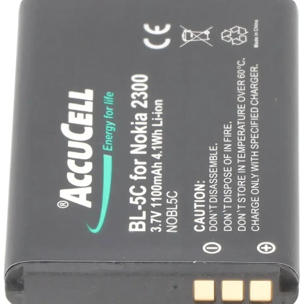 AccuCell Akku passend für Nokia 1600, BL-5C, 1100mAh