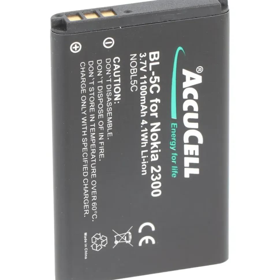 AccuCell Akku passend für Nokia 1600, BL-5C, 1100mAh