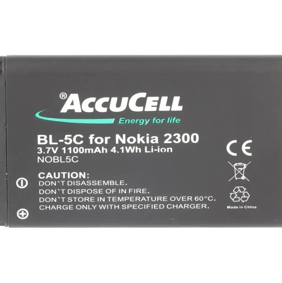 AccuCell Akku passend für Nokia 1600, BL-5C, 1100mAh