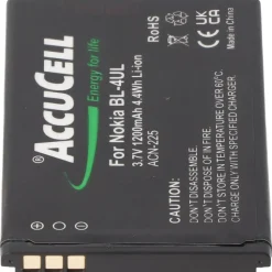 AccuCell Li-ion-Akku passend für den Nokia Akku BL-4UL und Nokia Lumia 225, Asha 225 sowie alle baugleichen
