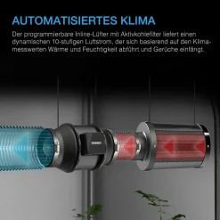 AC Infinity Growbox Komplettset 200W LED Vollspektrum, 60 x 120 x 180 cm Schwarz