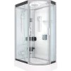 AcquaVapore D60-70T0R Komplettdusche mit Schiebetür 80 x 120 cm Weiß Sicherheitsglas