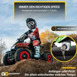 ACTIONBIKES MOTORS Elektro-Kinderquad Cobra blau/schwarz (800 Watt)