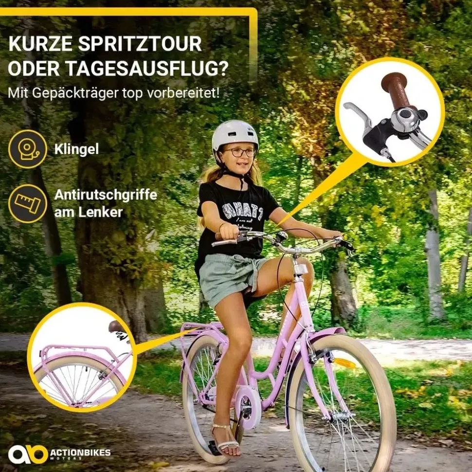 ACTIONBIKES MOTORS Retrostar 24 Zoll Rosa