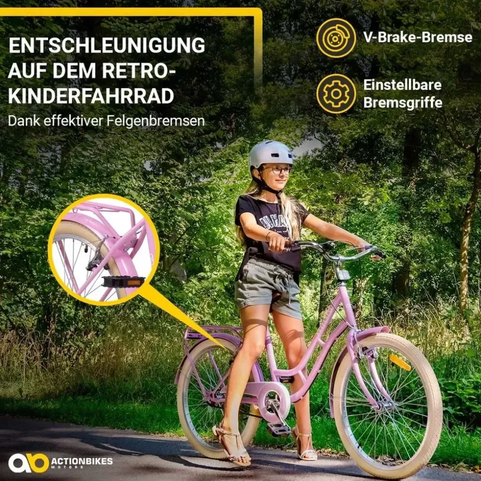 ACTIONBIKES MOTORS Retrostar 24 Zoll Rosa