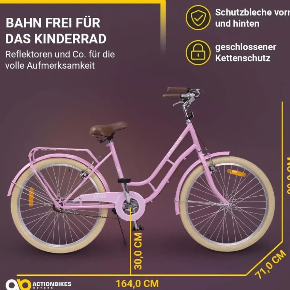 ACTIONBIKES MOTORS Retrostar 24 Zoll Rosa