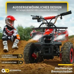 ACTIONBIKES MOTORS Torino Elektro Kinderquad schwarz (1000 Watt)