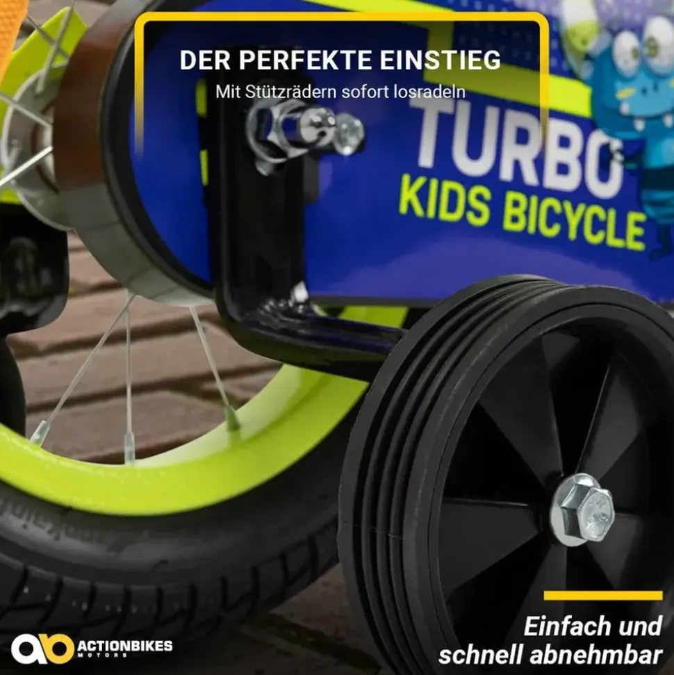 ACTIONBIKES MOTORS Turbo 12 Zoll RH 30 cm gelb/blau