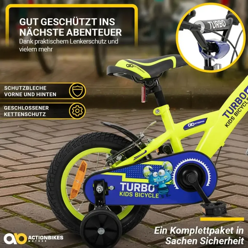 ACTIONBIKES MOTORS Turbo 12 Zoll RH 30 cm gelb/blau