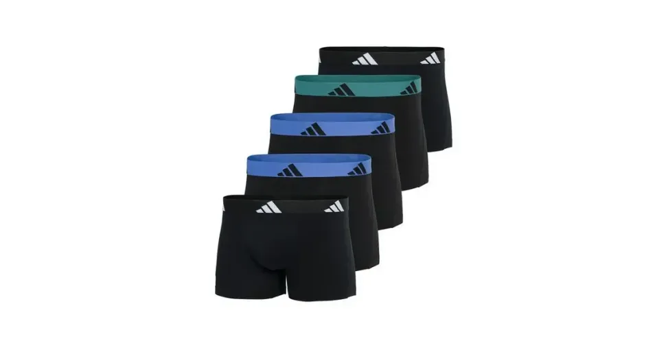 adidas Active Flex Cotton Boxershorts Schwarz/Blau/Grün M 5er Pack