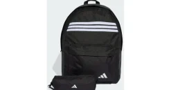 adidas Classic 3-Streifen Horizontal Rucksack Schwarz/Weiß
