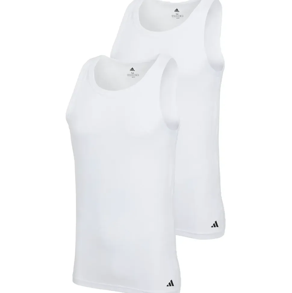 adidas Herren Unterhemden, 2er Pack - Tank Top Active Flex Cotton ärmellos, einfarbig,