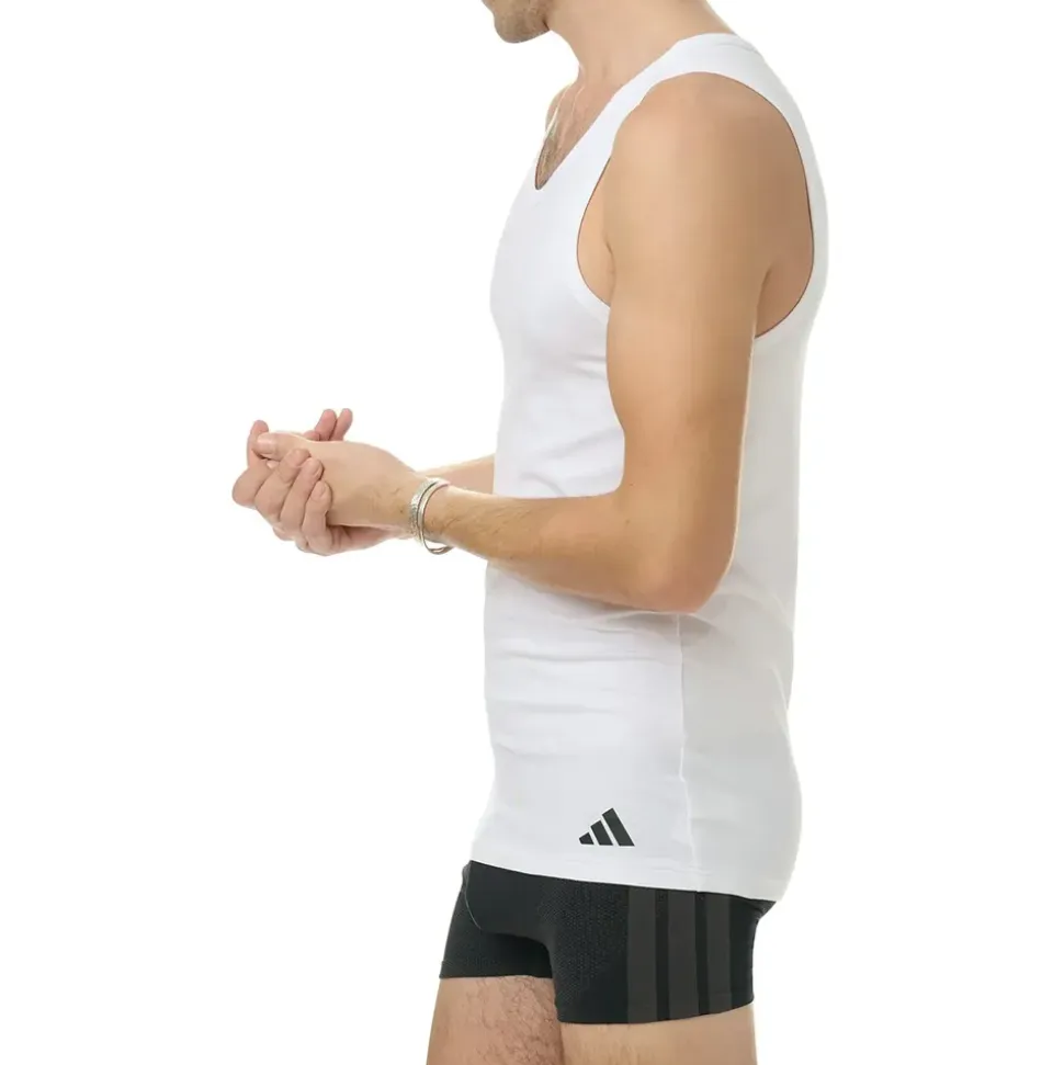 adidas Herren Unterhemden, 2er Pack - Tank Top Active Flex Cotton ärmellos, einfarbig,