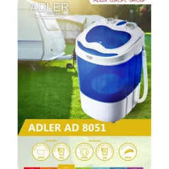 Adler AD 8051 Camping-Waschmaschine Toplader (3 kg)