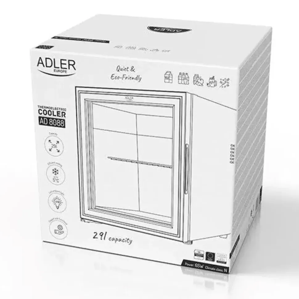 Adler AD 8088 Getränkekühlschrank 15 l 850 mm hoch Schwarz