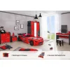 Aileenstore Kinderzimmer komplett Set Autobett Rio 5 teilig Rot