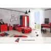 Aileenstore Kinderzimmer komplett Set Autobett Rio 5 teilig Rot
