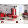 Aileenstore Kinderzimmer komplett Set Autobett Rio 5 teilig Rot