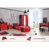 Aileenstore Kinderzimmer komplett Set Autobett Rio 5 teilig Rot