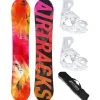 Airtracks Damen Snowboard Set Morioirs Lady Flat Rocker 144 - Snowboard Bindung Master W M - SB Bag