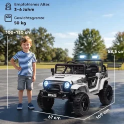 aiyaplay Kinder Elektroauto Geländewagen weiß (1-tlg)