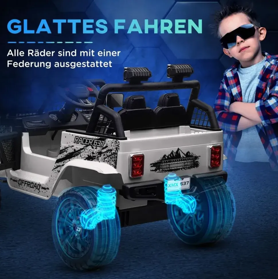 aiyaplay Kinder Elektroauto Geländewagen weiß (1-tlg)