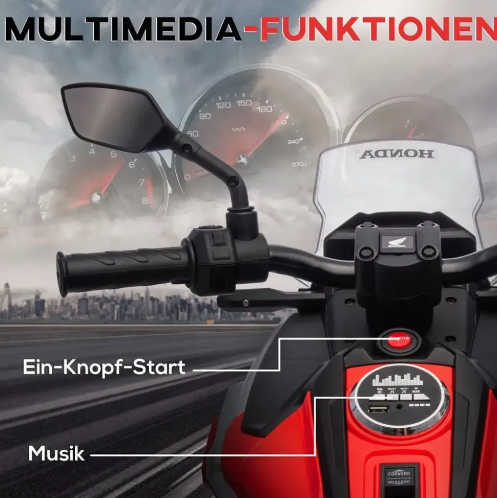 aiyaplay Kinder Elektro-Motorrad 12V rot (1-tlg)