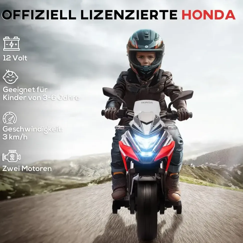 aiyaplay Kinder Elektro-Motorrad 12V rot (1-tlg)