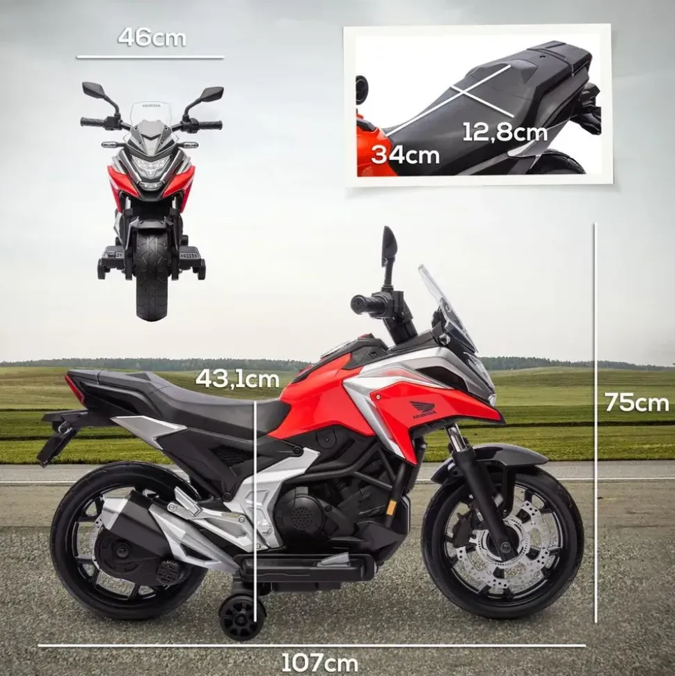 aiyaplay Kinder Elektro-Motorrad 12V rot (1-tlg)