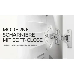 A&J MöbelLand Drehtürenschrank KLARI 200 x 215 x 59,5 cm Silberfarben