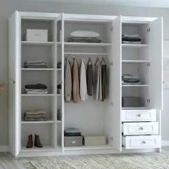 A&J MöbelLand Drehtürenschrank OSLO 200 x 215 x 59,5 cm Weiß