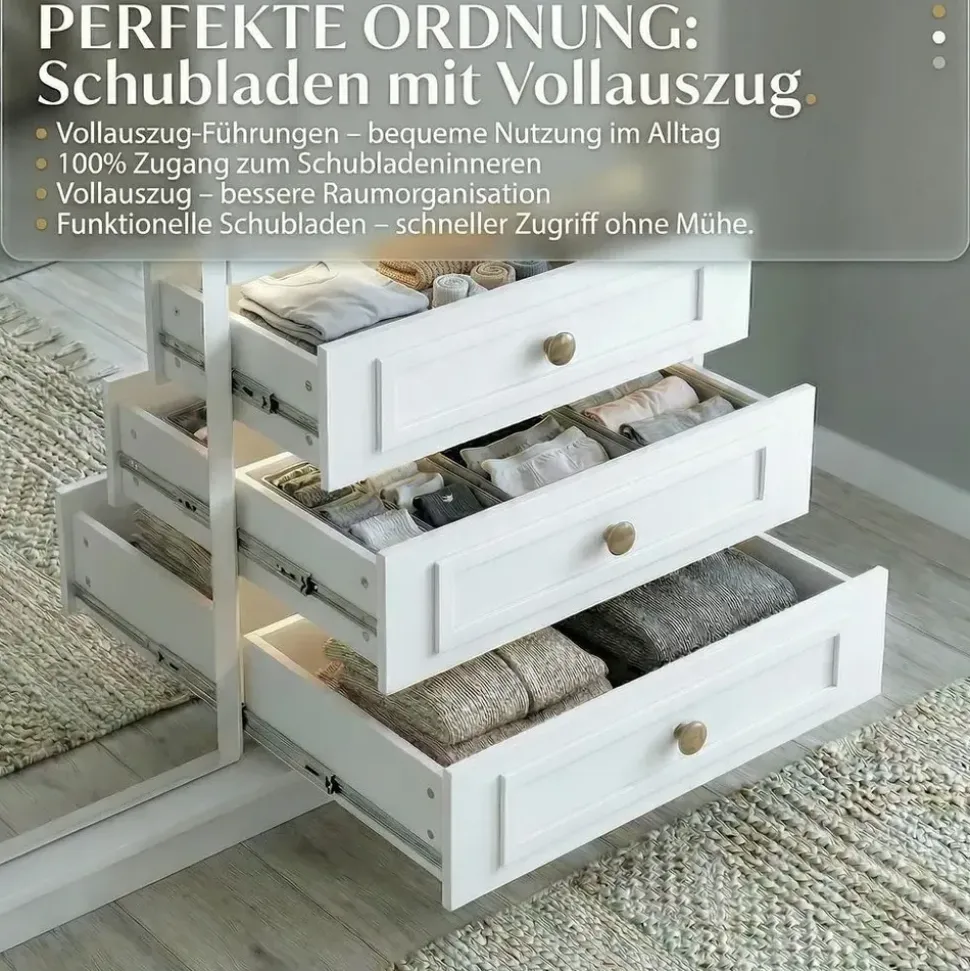 A&J MöbelLand Drehtürenschrank OSLO 200 x 215 x 59,5 cm Weiß