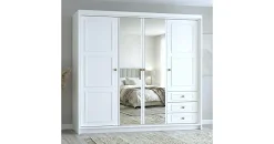 A&J MöbelLand Drehtürenschrank OSLO 200 x 215 x 59,5 cm Weiß