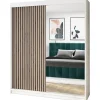 A&J MöbelLand Schwebetürenschrank MIT 120 x 215 x 59,5 cm Weiß