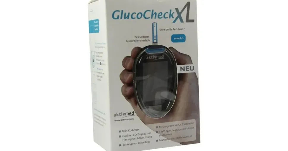 aktivmed GlucoCheck XL Blutzuckermessgerät Set mmol/l 1 st