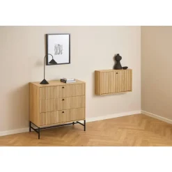 alasans Schuhschrank OLIVIA Eiche Braun 71 x 14 x 43 cm