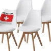 Albatros Esszimmerstuhl AARHUS Kunstleder weiß 4er Set