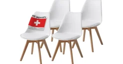 Albatros Esszimmerstuhl AARHUS Kunstleder weiß 4er Set