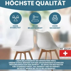 Albatros Esszimmerstuhl AARHUS Kunstleder weiß 4er Set