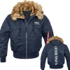 Alpha Industries 45P Hooded Custom blau 3XL