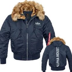 Alpha Industries 45P Hooded Custom blau 3XL