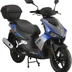 Alpha Motors Mustang FI 50 ccm 3,0 PS 25 km/h Blau-Grau inkl. Topcase