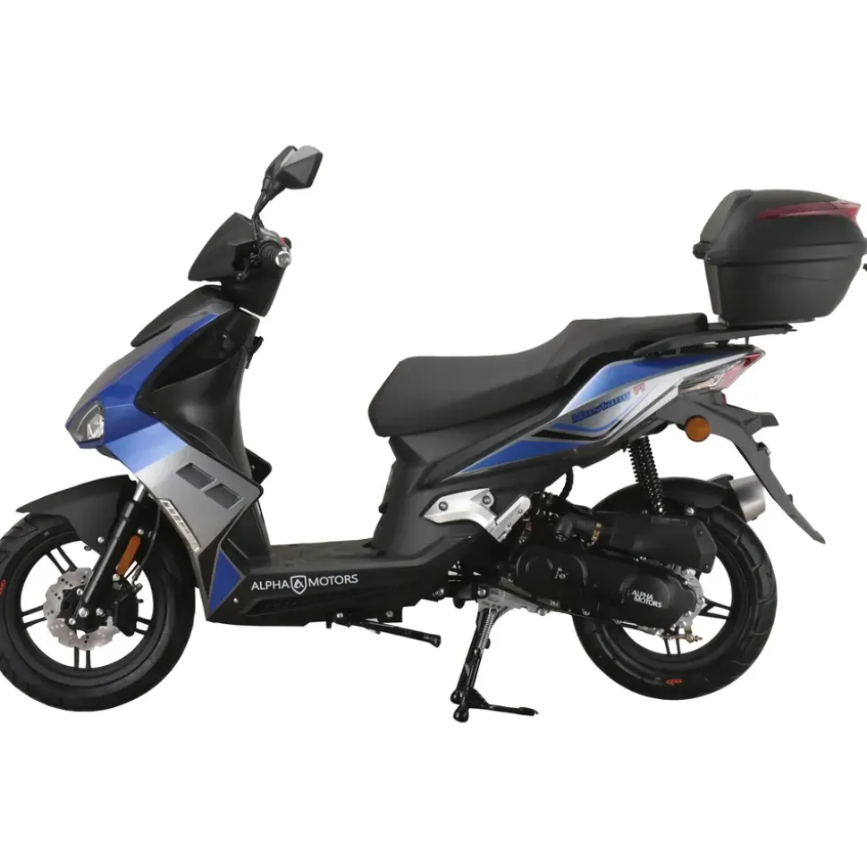 Alpha Motors Mustang FI 50 ccm 3,0 PS 25 km/h Blau-Grau inkl. Topcase