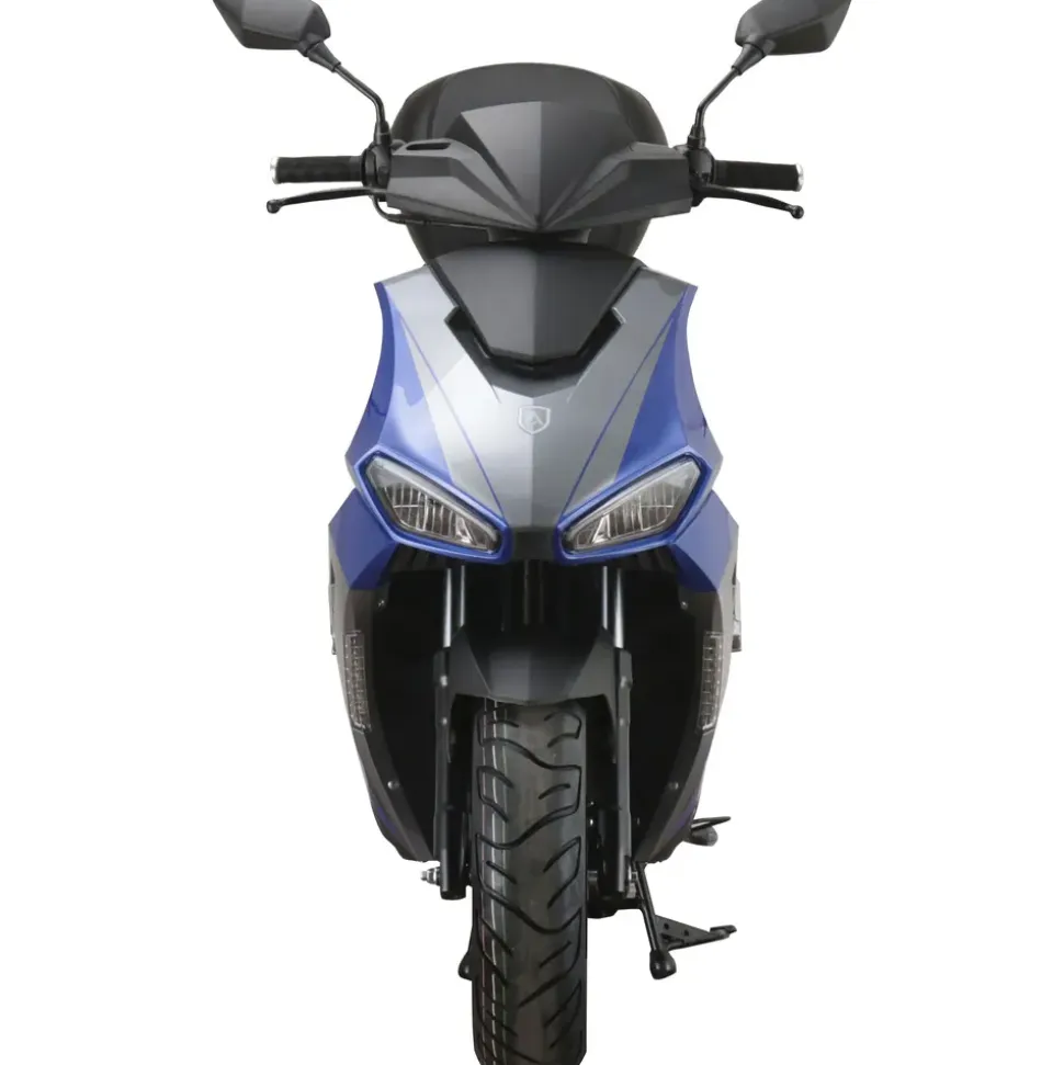 Alpha Motors Mustang FI 50 ccm 3,0 PS 25 km/h Blau-Grau inkl. Topcase