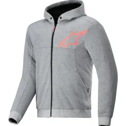 Alpinestars Chrome V2 Sport Motorrad Zip Hoodie grau/rot M
