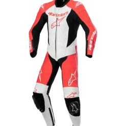 Alpinestars Gp Plus V2, Lederkombi 1tlg. Kinder - Neon-Rot/Weiß/Schwarz - 140